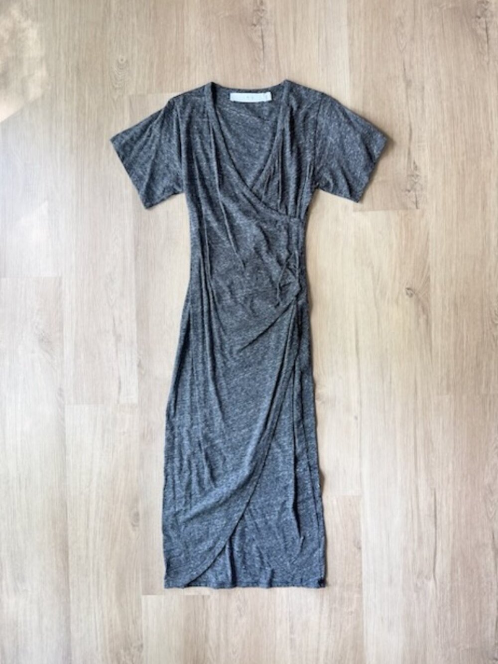 IRO Paris Lemica Wrap Dress Gray XS/S *stretchy!*
